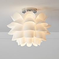 Possini Euro Design White Flower Modern Ceiling Light Semi Flush-Mount Fixture 15 3/4