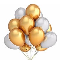12 Inch Balloon Birthday, Wedding, Party Decorations, Gold And Silver, 30 Pcs