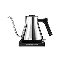 Gooseneck Electric Kettle, Offacy Gooseneck Kettle with 100% Food Grade 304 Stainless Steel, Pour Over Kettle & Coffee Kettle, Tea Kettle 1200 Watt Quick Heating, 0.9L, Stainless Steel