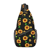 Sunflower Cute Sling Backpack Crossbody Shoulder Bag Travel Hiking Daypack Gifts