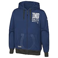 NFL Men's Drop Back Team Colors Full Zip Performance Fleece Hoodie