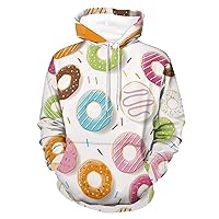 Adult Hoodie Colorful Donuts Sweatshirts Hoody With Pocket For Men Women