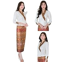 Beautiful Laos/Thai Silk Blouses, Traditonal Thai Blouses for Woman Style #2 - Available in Chest Sizes 32