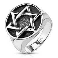 Star of David Medallion Cast Ring Stainless Steel