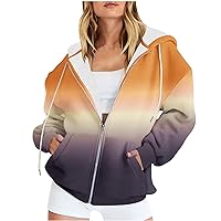 Women Oversized Zip Up Hoodies Tie-Dye Print Sweatshirt Y2k Trendy Clothes Teen Girl Fall Casual Drawstring Jacket