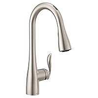 Moen Arbor Spot Resist Stainless Smart Faucet Touchless Hands-Free Kitchen Faucet with Pull Down Sprayer Featuring Voice Control and Power Boost, 7594EVSRS