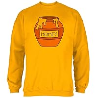 Old Glory Honey Bear Costume for Men, Honeypot Jar of Honey, Halloween Crewneck Sweatshirt, Halloween Costumes for Adults Dress Up, Yellow, XL