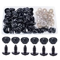 1Box(50Pcs) 15 * 20mm Solid Black Plastic DIY Dog Nose Safety Nose with Washers for Plush Animal Hand Making Craft