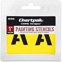Chartpak 1550 Painting Stencils Number/Letter, 1 Inch, Yellow 35 per Set