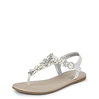 The Children's Place Girl's T-Strap Sandals with Ankle Buckle