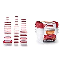 50 Pcs Large Food Storage Containers with Lids Airtight-85 OZ  to Sauces Box-Total 526OZ Stackable Kitchen Bowls Set Meal Prep Container-BPA  Free Leak proof Plastic Lunch Boxes- Freezer Microwave safe: Home