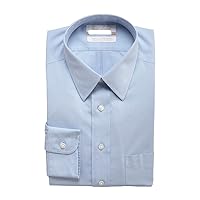 Gold Label Roundtree & Yorke Non-Iron Fitted Spread Collar Solid Dress Shirt Y35DG105 Light Blue