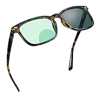 Bifocal Reading Glasses, Photochromic Gray Sunglasses, 0.00/+1.00 Magnification for Men/Women
