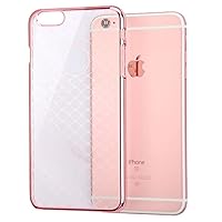 MyBat T-Clear Plaid Cross Back Protector Cover for iPhone 6/6S - Retail Packaging - Rose Gold