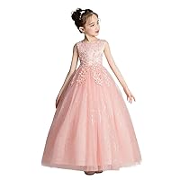 Flower Girls Lace Bridesmaid Dress Gown Vintage Embroidery Wedding Party Evening Dresses Formal Pegeant