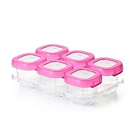 2 ounce Baby Blocks Food Storage Containers, Pink