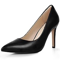 High Heel Women's Pumps, Black Sliver White Blue Heels Closed Toe, Pointed Toe 4in Stiletto Heel for Women, Comfy Memory Foam Pump Shoe, Party Wedding Work Classic Dressy Casual with Gel Insoles