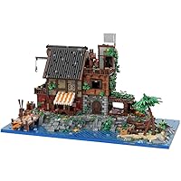 Pirate's Island with Dock, Vegetable Garden, Stable 8629 Pieces MOC Build for Age 18+