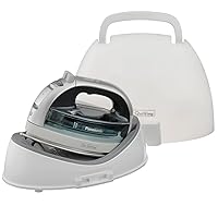 Panasonic Cordless Iron, Portable 360-Degree Freestyle Dry/Steam Iron with Precision Tips and Stainless Steel Soleplate, Anti-Calc and Anti-Drip, Power Base and Carrying/Storage - NI-QL1100L (Silver)