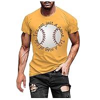 Shirt for Men Casual Baseball T-Shirt Graphic Tees Short Sleeve Work Out Shirt Athletic Muscle Shirts 2023 Summer