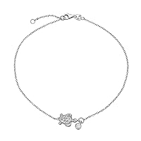 Bling Jewelry Hawaii Tropical Beach Vacation Nautical Multi Charm Starfish Crab Seahorse Seashell Anklet Ankle Bracelet For Women .925 Sterling Silver Adjustable 9 To 10 Inch