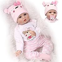 Reborn Baby Dolls Girl Lifelike Toddler Realistic Girl Doll Babies Eyes Open Newborn Kids Best Gift Set 22 inch