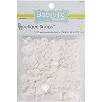 Dritz Babyville Boutique 35031 Snaps, Size 20, White (60-Sets)