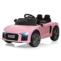Ride Car for Kids, 12V Power Battery Electric Vehicles for 3-7 Toddlers, Licensed Toy Car with Remote Control, MP3 Player (Pink)