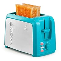 Holstein Housewares - 2-Slice Toaster with 7 Browning Control Settings, Teal/Stainless Steel - Great to Toast Bread, Bagels and Waffles