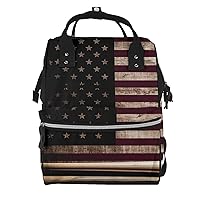 Diaper Bag Backpack American flag and baseball bat Maternity Baby Nappy Bag Casual Travel Backpack Hiking Outdoor Pack