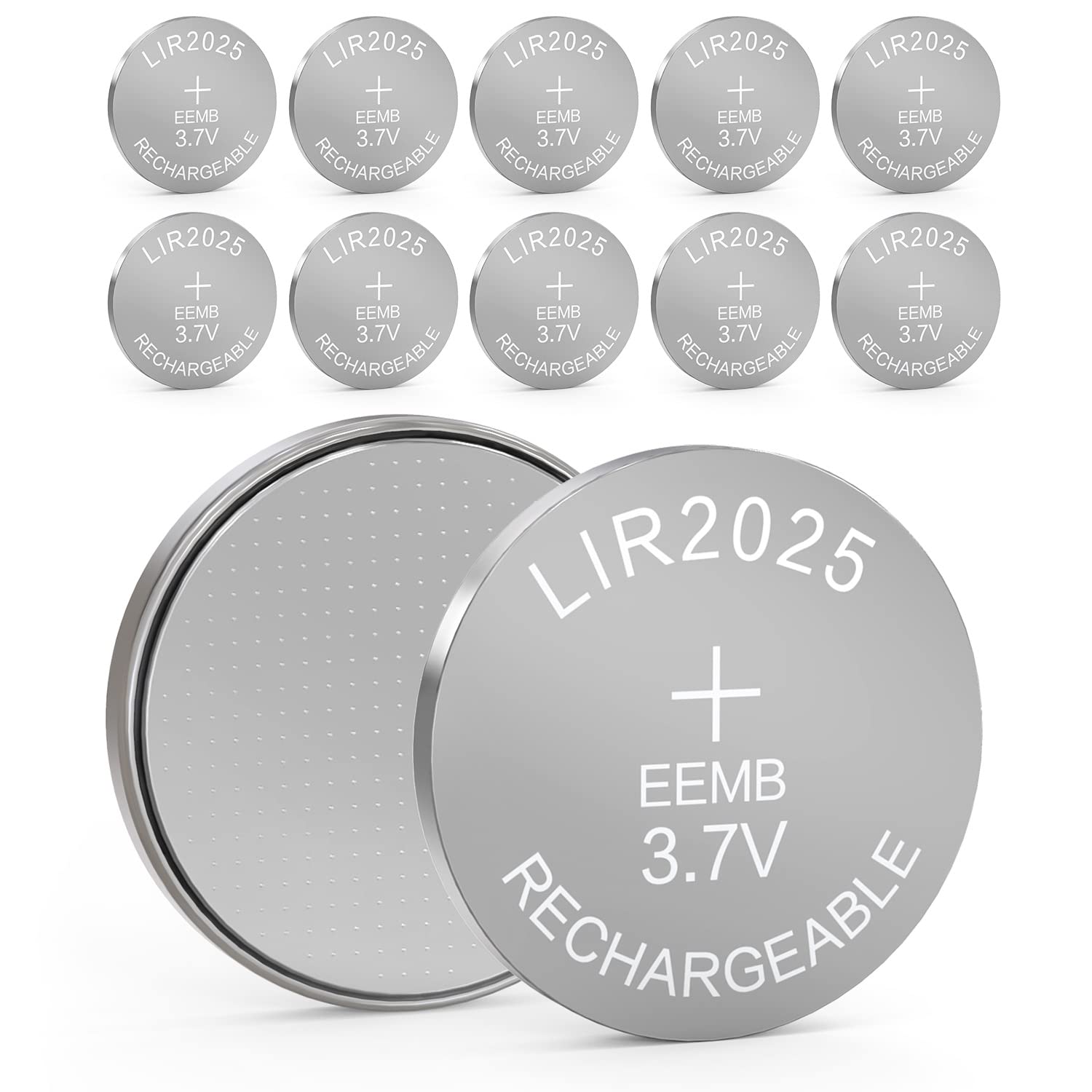 10PCS EEMB LIR2025 Rechargeable Battery 3.7V Lithium-ion Coin Button Cell Batteries 40mAh