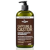 Caffeine and Castor Faster Growth Shampoo 33.8 oz. - Hair Shampoo for Faster Hair Growth, Sulfate Free Shampoo