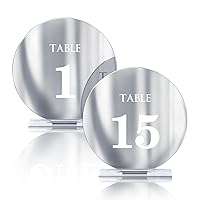 Acrylic Wedding Table Numbers 1-15 with Stands,4.8