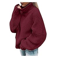 Womens Crewneck Sweatshirt Knit Stand Collar Long Sleeve Sweater Walking Womens Winter Tops