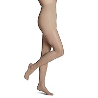 SIGVARIS Women's Sheer Fashion Pantyhose - 15-20mmHg Weight Compression - Sheer Spandex Non-Slip Hosiery for Comfortable Everyday Wear - Honey - B (Small Short)