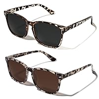 TIJN Square Polarized Sunglasses Bundle of Leopard and Marble