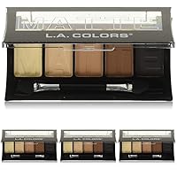 L.A. COLORS 5 Color Matte Eyeshadow, Brown Tweed, 0.25 Oz (Pack of 4)