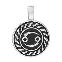 Round Constellation Cancer Zodiac Sign Charm Pendant for Necklace