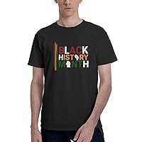 Black History Month African American T-Shirts Men Casual T-Shirt Crewneck Short Sleeve Shirt