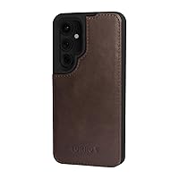 TORRO Case Compatible with Samsung Galaxy S24 5G – Premium Leather Bumper Case (Dark Brown)