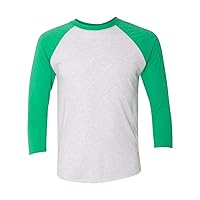 Next Level Apparel Women'S 3/4-Sleeve T-Shirt, Envy/ Heather White, 2X
