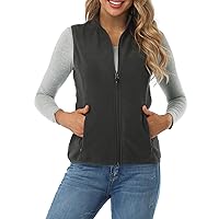 Fuinloth Women's Fleece Vest, Polar Soft Sleeveless Classic Fit with Zip up Pockets