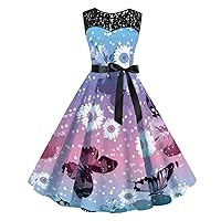 Sundresses for Women 2024,Womens 1950s Vintage Rockabilly Swing Dress Lace Cocktail Prom Party Dress Suspender