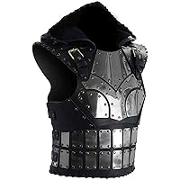 Medieval Leather Breastplate with Hood Viking Chest Armour Cosplay & LARP Halloween Costume Men's Knight Armor