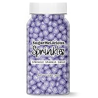 Pearls Sprinkles, Delicious Edible Sugar Pearl Sprinkles For Decorating Cakes, Cupcakes, Cookies, Ice Cream And Desserts, Vibrant Colors, Food-Safe & Resealable Jar, (3 oz, Lavender)