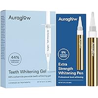 Auraglow 44% Teeth Whitening Gel & Extra Strength Whitening Pen