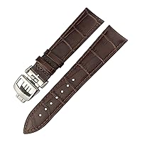 20mm 21mm 22mm Quality Watch Band Fit for Jaeger LeCoultre Master Moonphase Black Blue Brown Cowhide Strap (Color : Brown, Size : 21mm)