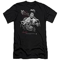 Bruce Lee The Dragon Two Poses Black Slim Fit T-Shirt S