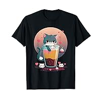 Cat Boba Tea kawaii Kitty Bubble Tea Anime T-Shirt