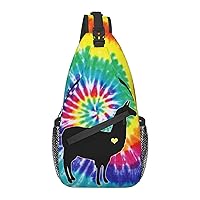 Llama Alpaca Silhouette Chest Bag Shoulder Bag, Cute Animals Sling Backpack Casual Travel Bag For Men And Women